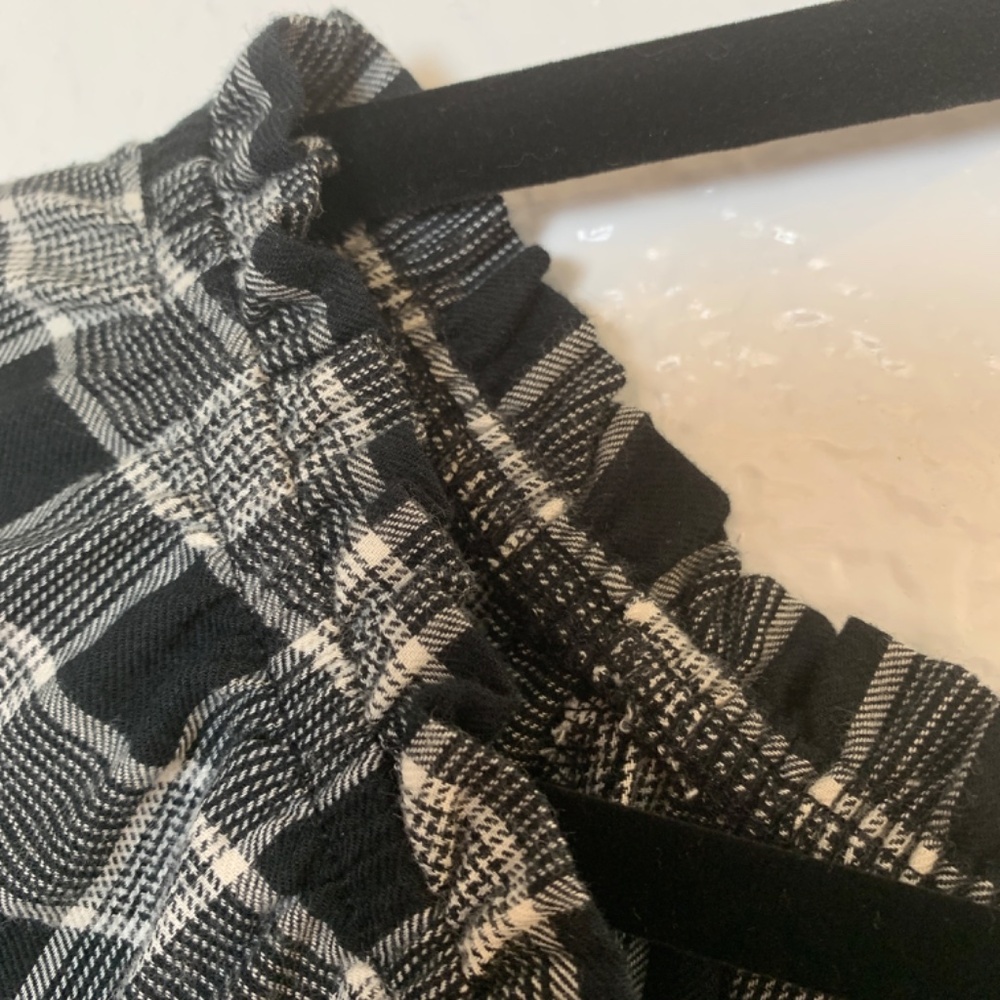 Knox Rose Black Plaid Peasant Top XL - Picture 4 of 8